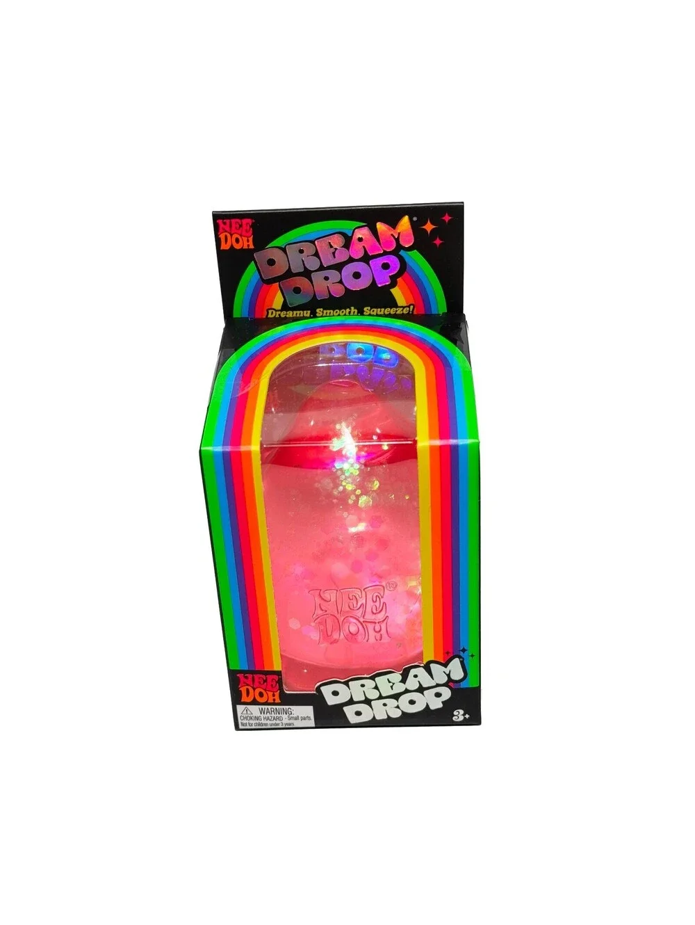 Schylling NeeDoh Dream Drop Pink Blue Set of 2 Sparkle Squishy Splash Stands New